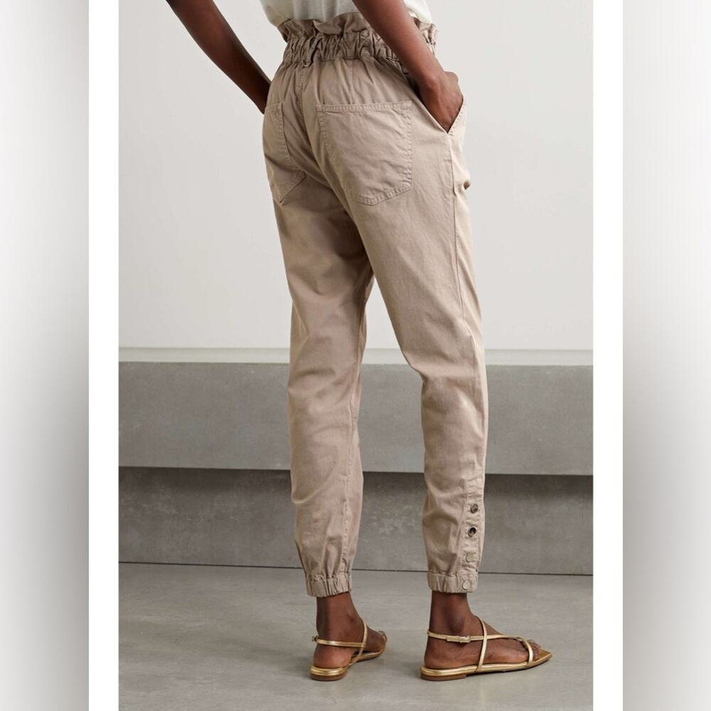Veronica Beard Tedi Tapered High Rise Brown Cotton Jogger Pants Size 29